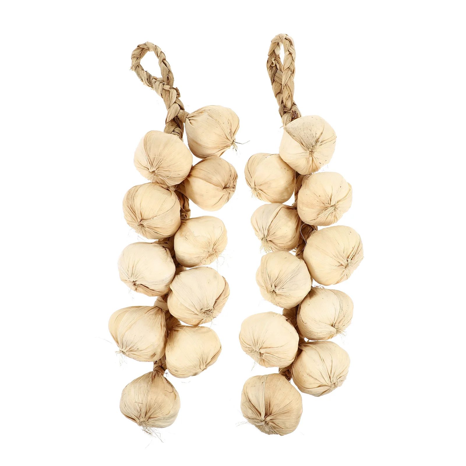2 Pcs Fake Garlic Strings Realistic Simulated Decor Artificial Veggies Home Kitchen Props Vegetable Models Lifelike