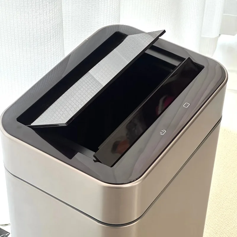 

60L stainless steel trash can double open intelligent automatic trash can sensor design 13 gallon trash can for outdoor use