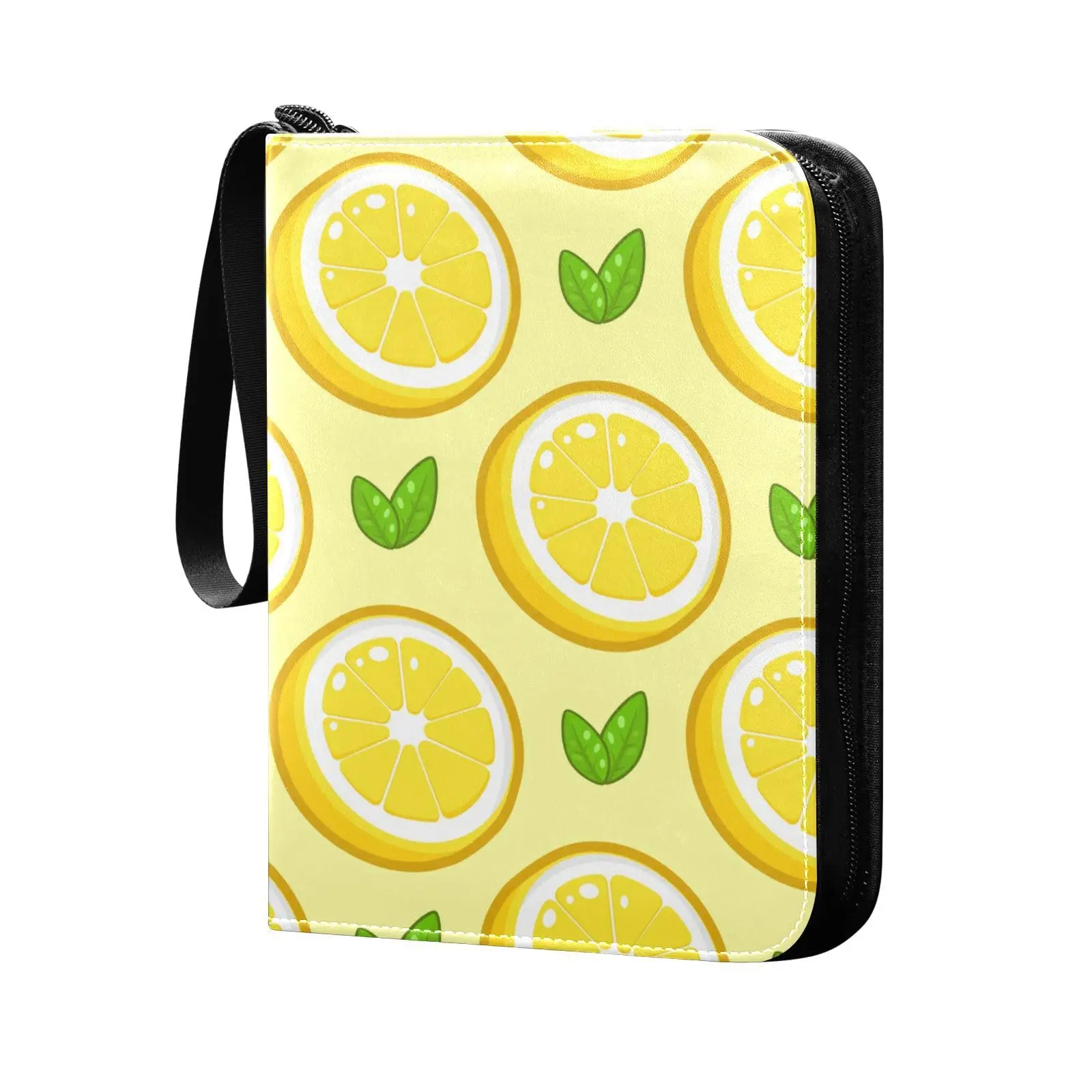 Amarelo limão dupla face bolso cartão Binder, álbum de bolso para cartões de jogo, coleção exclusiva cartão, armazenamento, 400, 4