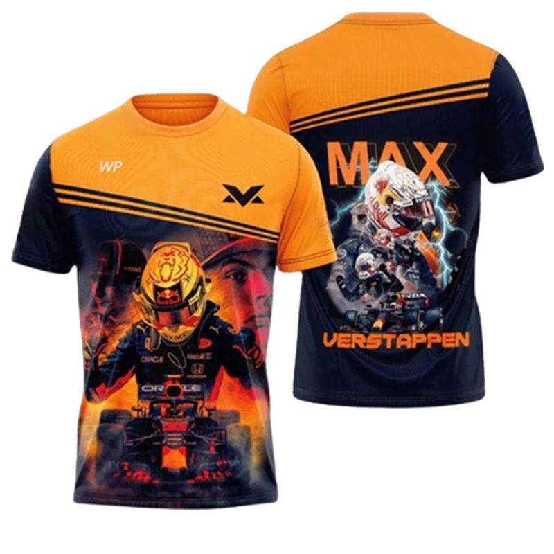 2024 Summer Hot Selling MaxF1 Printed T-shirt Short sleeved Racing Suit Sports Shirt Daily Racing Team Short sleeved Top