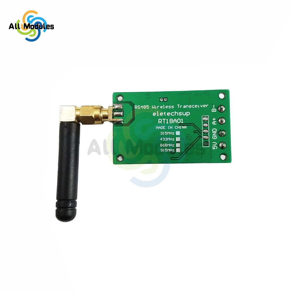 DC 5V RT18A01 RS485 Transceiver Wireless Repeater 485 Master-slave control 433M 868M FSK Uhf Module Suction Cup Antenna