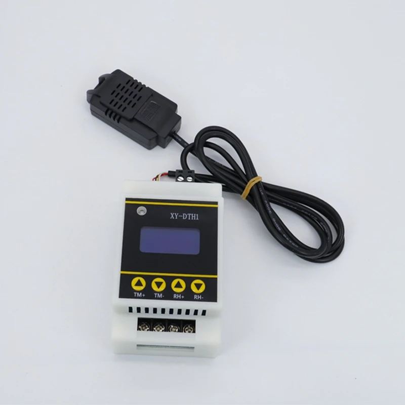 10A LCD Rail Digital Display Thermostat Temperature Humidity Controller With Sensor Dual Channel Relay Module XY-DTH1