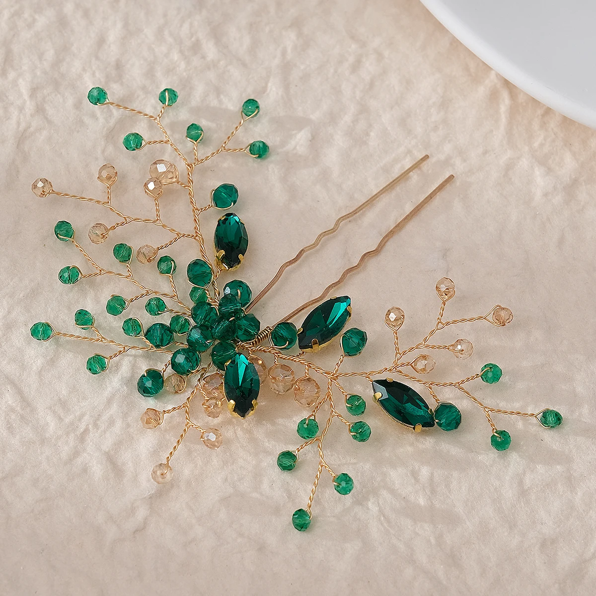 Frauen Blume Haarnadel Stick Hochzeit Braut Kristall Perle Haarnadel U Förmigen Haar Clip Barrettes Haar Zubehör Großhandel – Detail 10