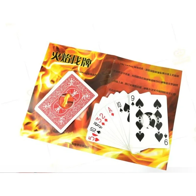 Fire of Card Set Poker Cards Magic Tricks Magic Props Mentalism Accessories Stage Fire Magia Comedy Funny Gimmicks Street Bar