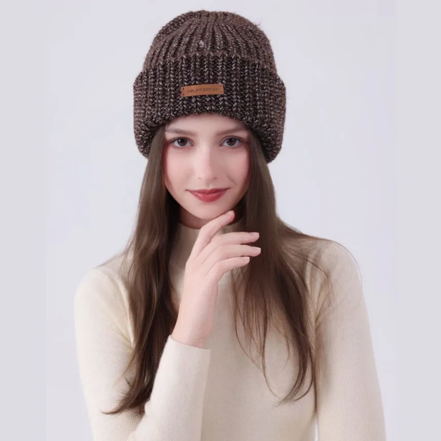 

Women's Winter Thick Line Knitted Woolen Hats Ear Protection Outdoor Ski Big Head Wrap Thickened Warm Russian Cap Unisex Beanies