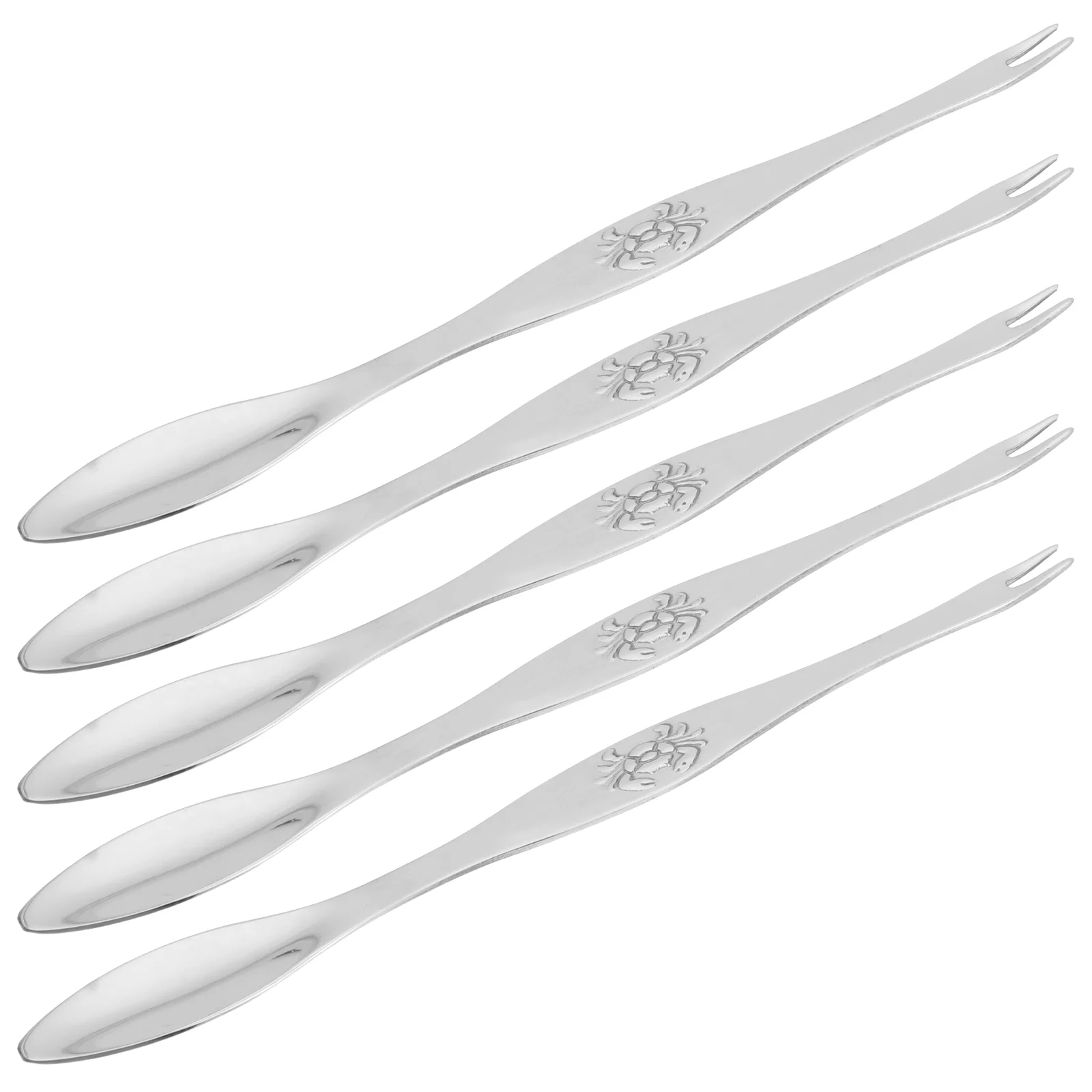 5 Pcs Stainless Steel Crab Fork Eating Needle Tool Gadget Peeling Tools Seafood Kitchen Nutcracker