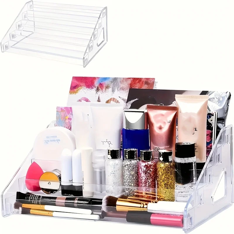 

1pc Transparent Vinyl Hanging Display Stand with Shelves - Easy Assembly Multifunctional Storage Rack Suitable for Collectibles