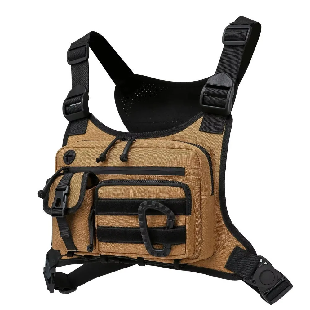Adjustable Sports Vest Bag Water Resistant Lightweight Outdoor Chest Bag Multi-functional Oxford Cloth Running Vest Bag Women