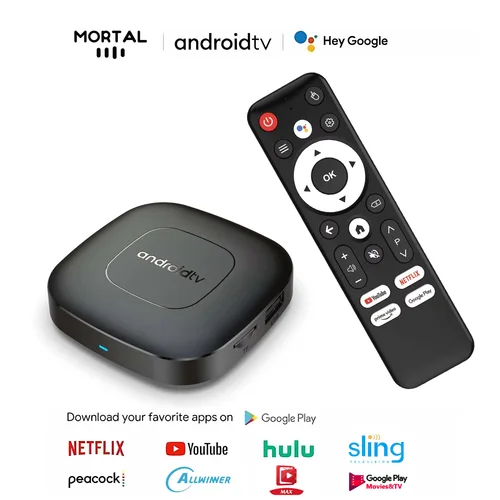 Versión Global Mortal T1 reproductor multimedia de Streaming inteligente TV Box Bluetooth asistente de Google Android 13 Allwinner H313 2,4G y 5G Wifi 4K
