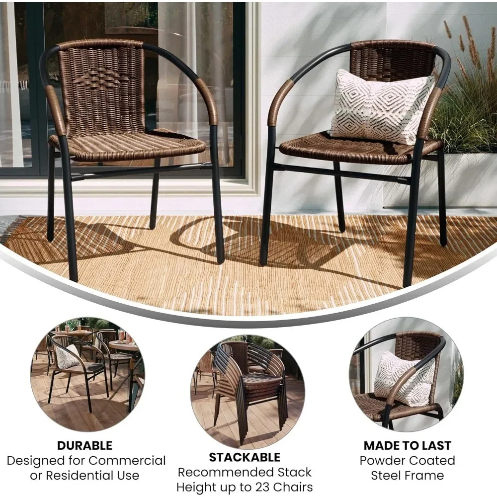 Rattan Indoor-Outdoor Restaurant Stack Chair