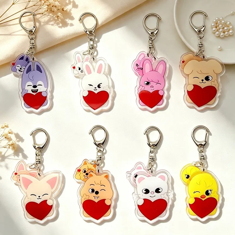8pcs/set KPOP Acrylic Keychains Accessories Cute Bag Pendant for fans gifts wholesale
