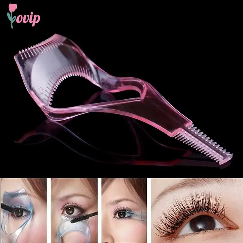 Eyelash Tools 3 in 1 Makeup Mascara Shield Guide Guard Curler Eyelash Curling Comb Lashes Cosmetics Curve Applicator Comb