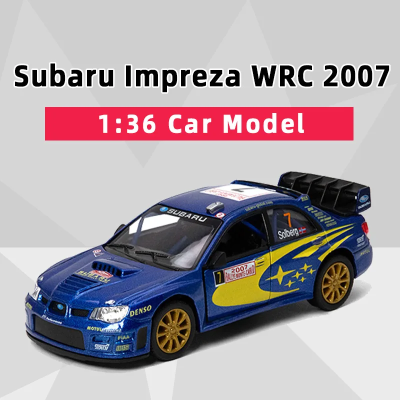 كينسمارت سوبارو امبريزا WRC 2007 سبيكة دييكاست نموذج سيارة 1/36 لعبة مع التراجع للأطفال مجموعة ألعاب الهدايا #1