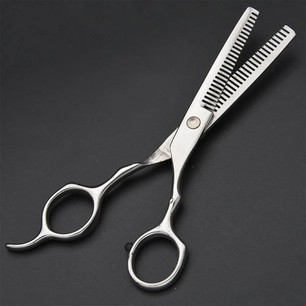 

6 Inch Double Tooth Barber Scissors Stainless Steel Hairdressing Shears for Home Grooming Professional Hair Styling