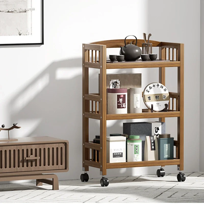 Multifunctional Living Room Center Table Drawer Design Bedside Table Universal Pulley Side Table