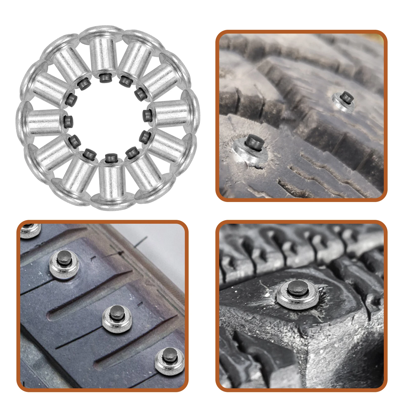 

100pcs Tire Studs Spikes for Car Truck Bike ATV SUV Snow Ice Traction Wheel Accessories Anti Slip Tire Attachment Durability