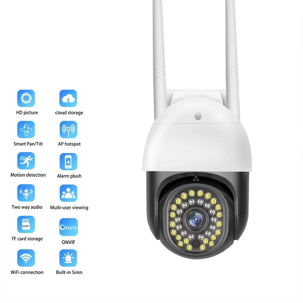 2MP 1080p Tuya APP   Outdoor Water-proof WIFI IP Dome Camera Onvif Full Color AI Humanoid Intercom Baby  Monitor