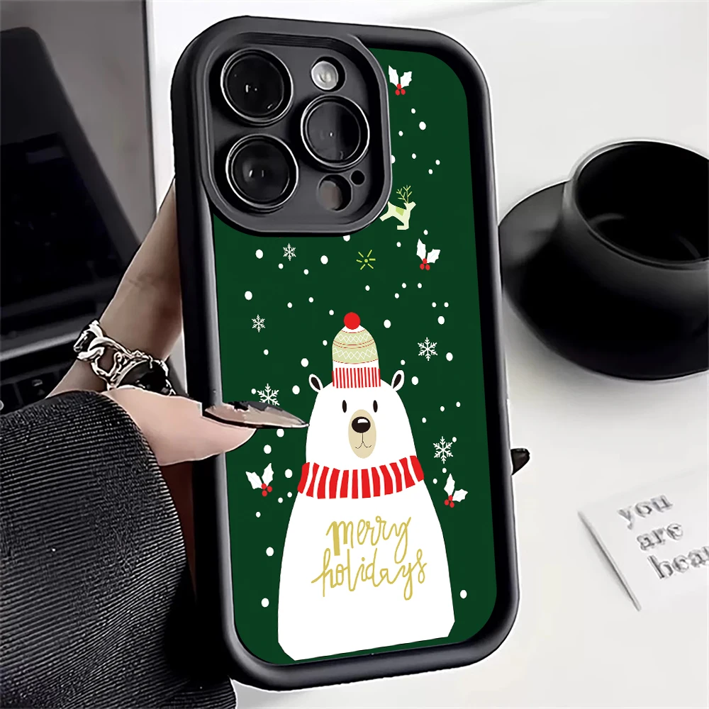 For Infinix Note 40 Pro Plus 40X 30 20 12 Hot 50i 40i 30i Smart 9 8 Spark 30 20 Christmas Tree Snowman Pattern Phone Case Cover