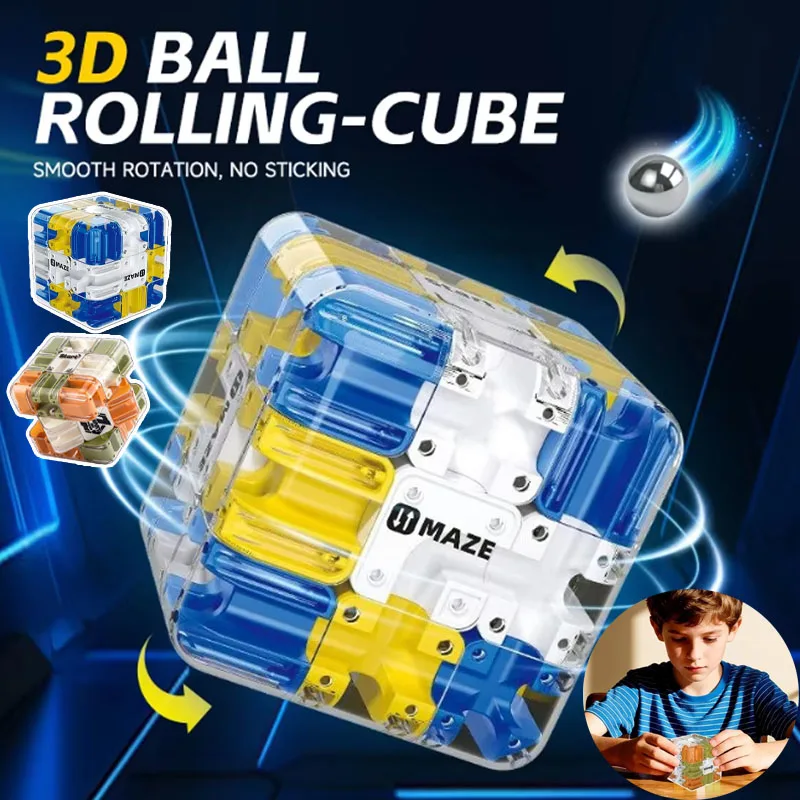 

Large 3D Maze Puzzle Cube – Brain Teaser Labyrinth Game Toy, 3D Puzzle Ball & Cube for Adults Teens Focus Training Gift