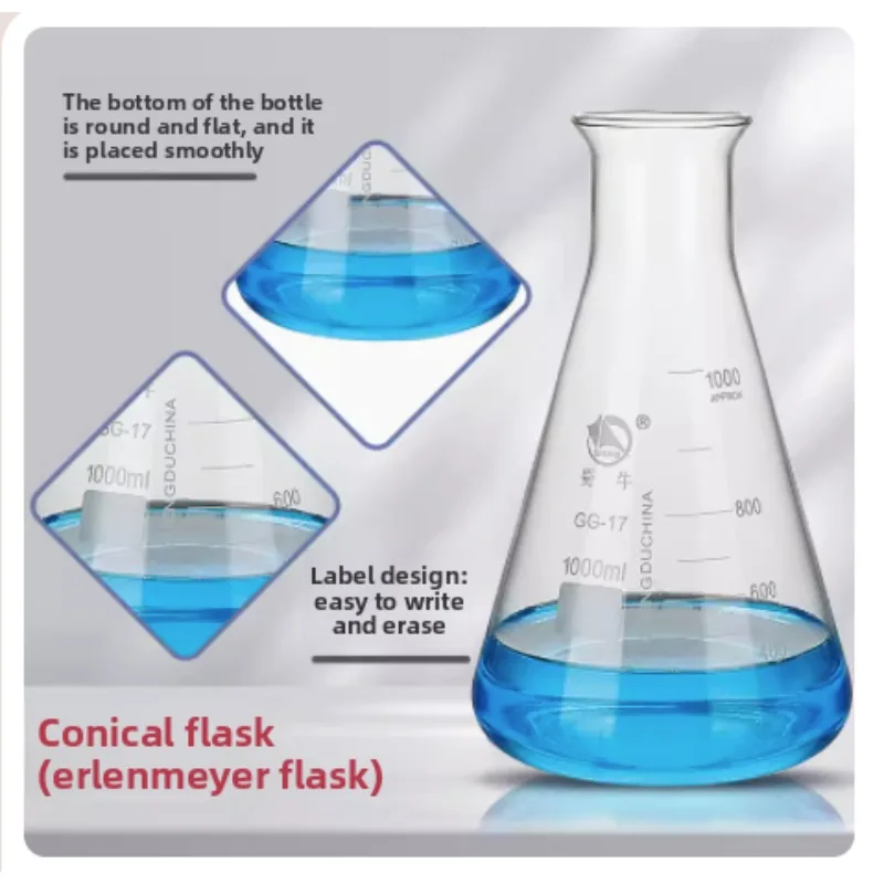 

Shuniu Wide Mouth Erlenmeyer Flask Conical Flask 50ml 100ml 150ml 250ml 500ml 1000ml 2000ml Lab Glassware