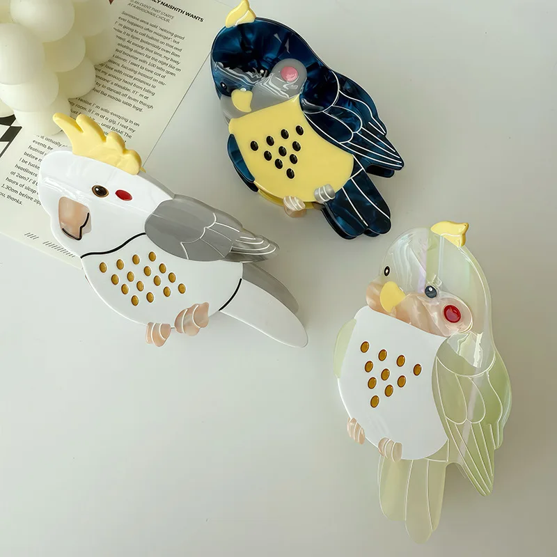 

2025 NEW Cartoon Simulated Parrot Hair Claw Acetate Claw Clips Cute Birds Series Hair Clips for Women Girls INS Hair Accessories