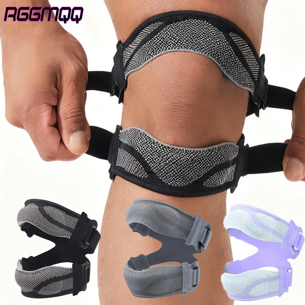 

RGGMQQ Patella Strap 1PCS with Double Patella Straps Silicone Sports Knee Pads That are Adjustable,Stable Knee Support,Women Men