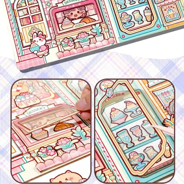 1 مجموعة المغناطيسي كتاب هادئ فتاة جديدة المغناطيسي غير قطع DIY تغيير ملصقات للأطفال