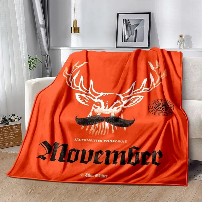 Holy Deer liquor Jaegermeister logo printed blanket Warm Soft and comfortable throw bed linings birthday gift Picnic Camping f2