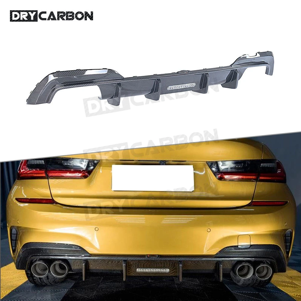 

For BMW 3 Series G20 2019 2020 Dry Carbon Fiber Rear Lip Diffuser Spoiler Back Bumper Guard Plate Car Styling Bodykits