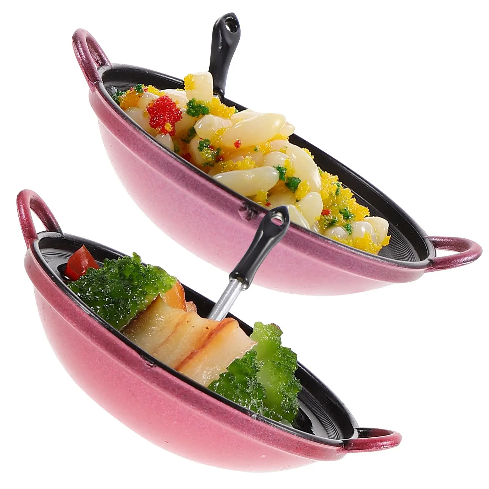 2 Pcs Miniature Food House Model Realistic Kitchen Micro Decoration Miniatures Little