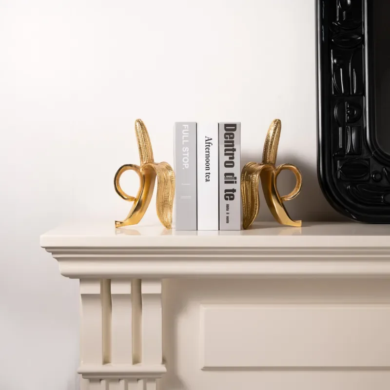Gold Banana Resin Bookstand Decoration Home Bookshelf Desk Storage