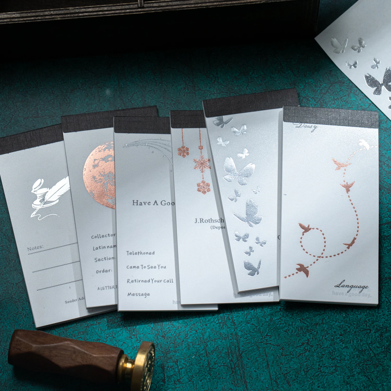 Moonlight Message Series Vintage Schneeflocke Feder Landschaft Notizblock Kreatives DIY Junk Journal Material Collage Briefpapier