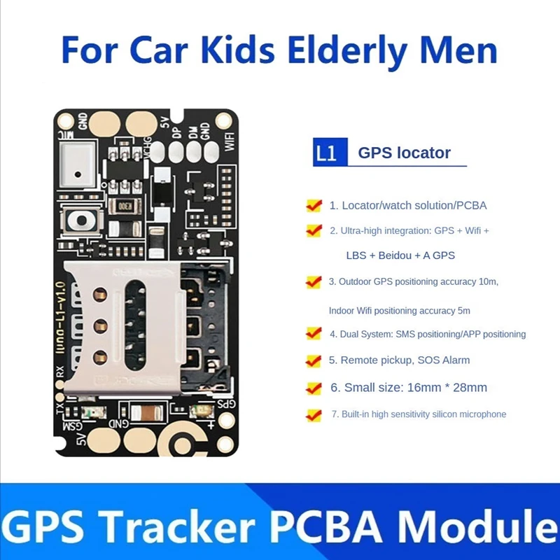 Dispositif de localisation de suivi en temps réel, traqueur GPS, PCBA Tech, traqueur statique anti-perte, voiture, enfants, hommes âgés