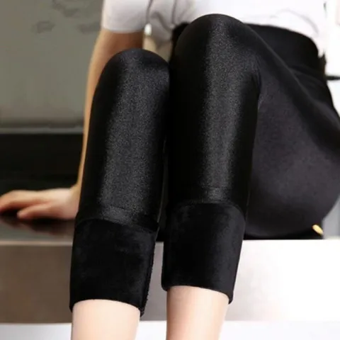 Fce اصطف المرأة طماق Thiened شتاء دافئ مطاطا الكاحل Bootleg السراويل لامعة التخسيس الخريف الشتاء ملابس خارجية