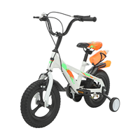 12 Inch Children's Bicycles Adjustable Height Bike with Auxiliary Wheels + Water Bottle for 3.5-6 Years Old 50kg Load Capacity
