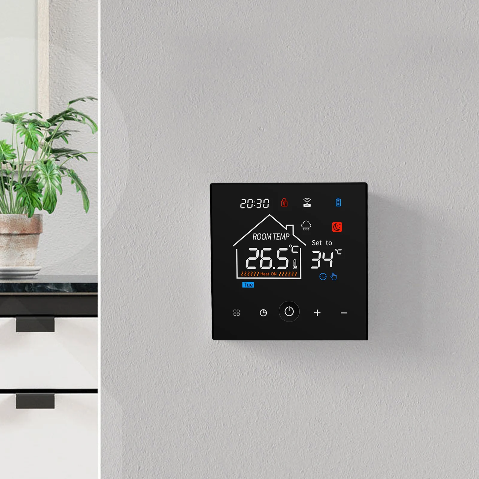 for child Safety Lock Gas Boiler Controller Indoor Heating Manual Auto Constant for mode Weekly Programming Schedule For Gas