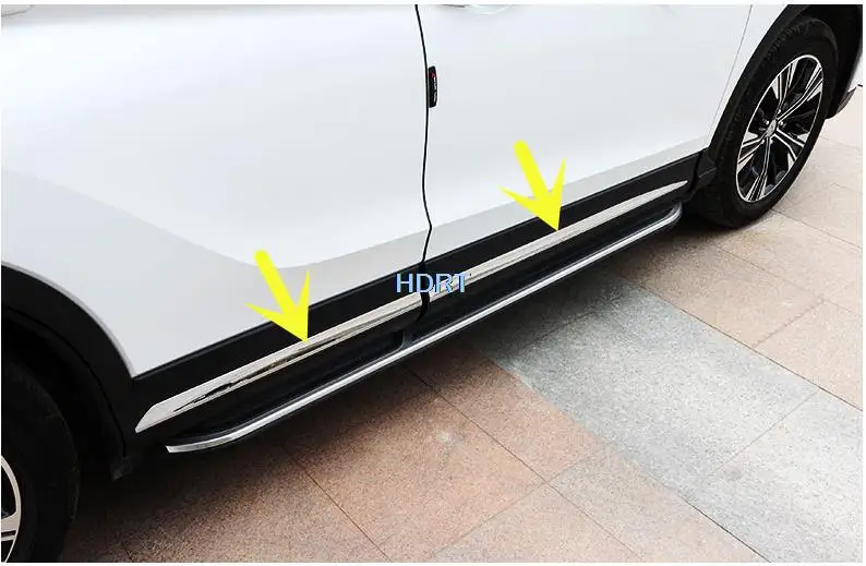 

For Mitsubishi Eclipse Cross 2018 ABS chrome Matte Exterior Car Side Body Molding Strip Decoration Cover Trim 4pcs Car Styling