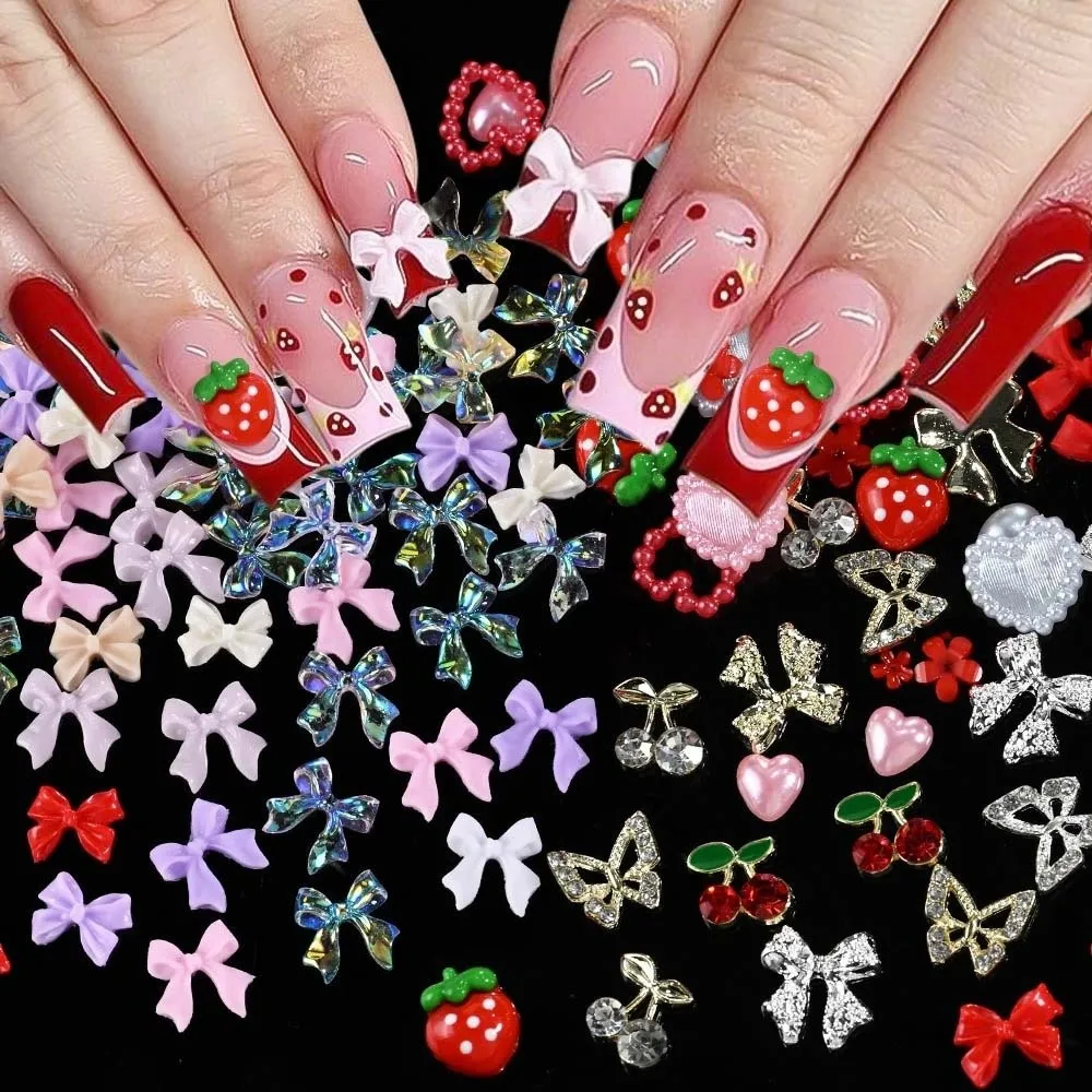 マニキュアアクセサリー 3D ネイルラインストーン 混合形状 ガラスクリスタル ネイルグリッター ジュエリー ベア シャイニー
