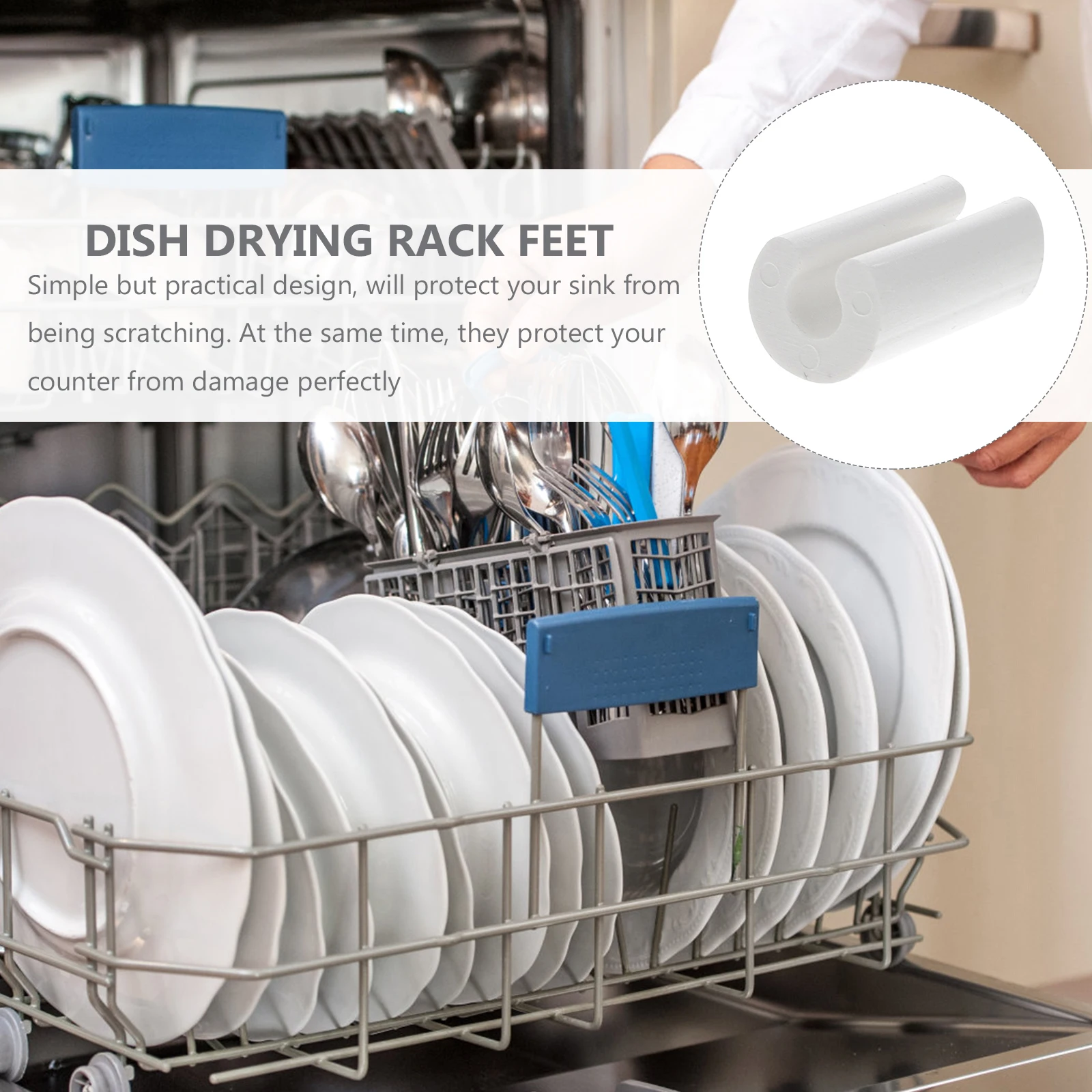 

100 Pcs 4 8MM White Non Slip Feet Sink Grid Protector Durable Plastic Kitchen Bar Accessories Anti Skid Function