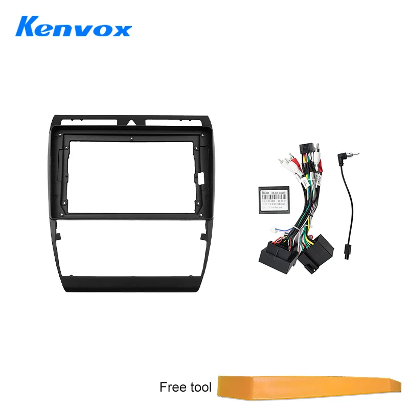 KENVOX Android Radio Frame For Audi A6 S6 RS6 Allroad 1997-2004 9 inch 2DIN Fascia Stereo Panel Harness Wire Canbus Box Cord