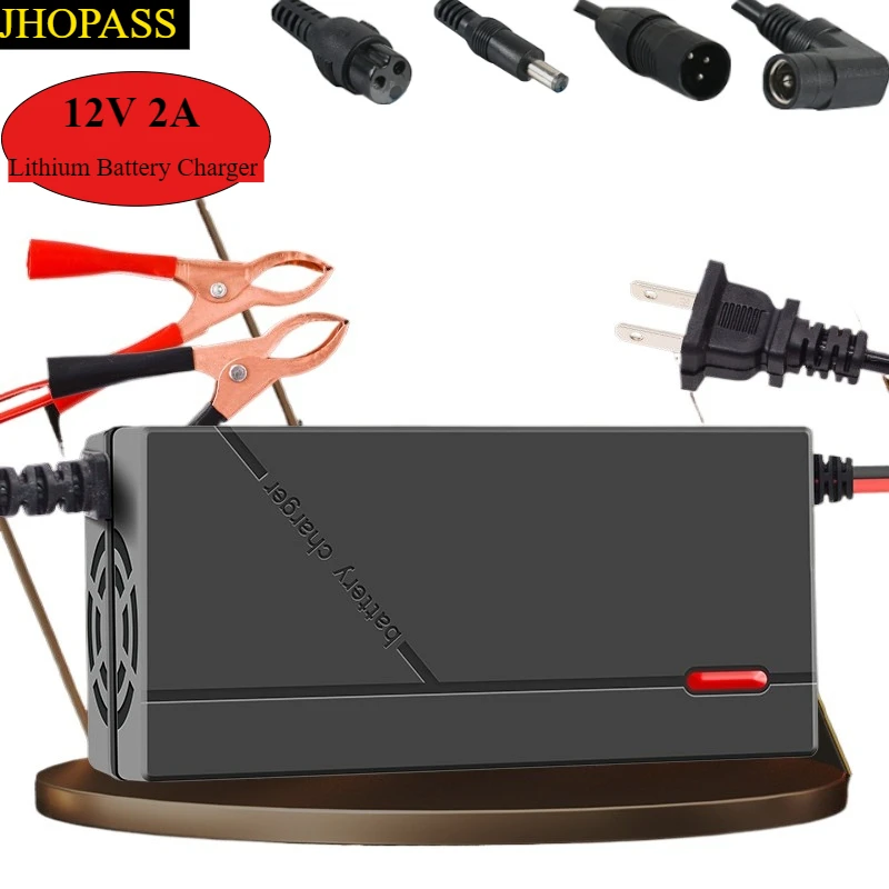 12V 2A Smart LED Display Crocodile clip Lead Acid battery charger for 110V-220V Toy Bike Motorcycle charges US EU AU UK Plug