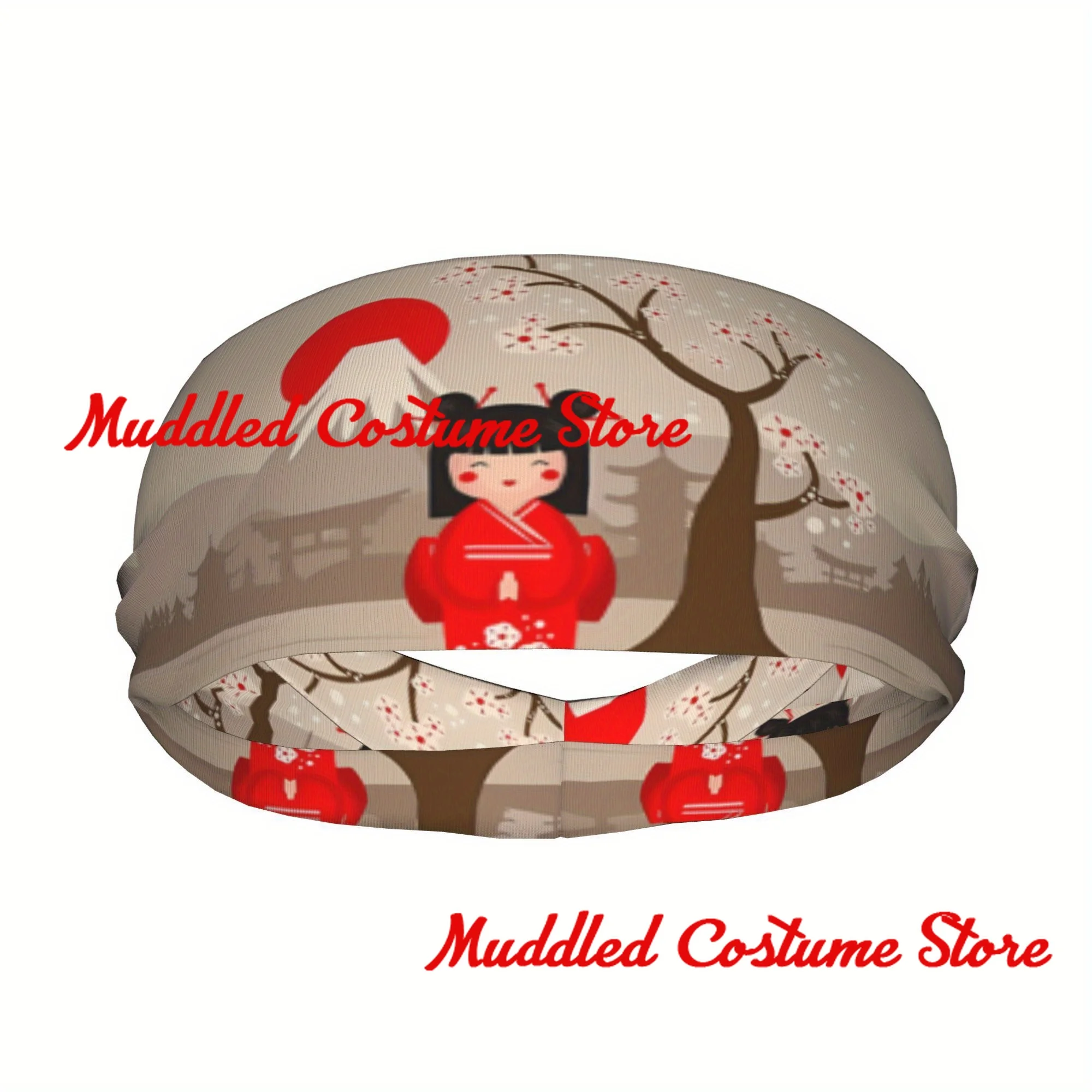 

Японская повязка на голову с цветком вишни, спортивная эластичная повязка на голову для йоги и фитнеса, эластичная повязка на голову для волос