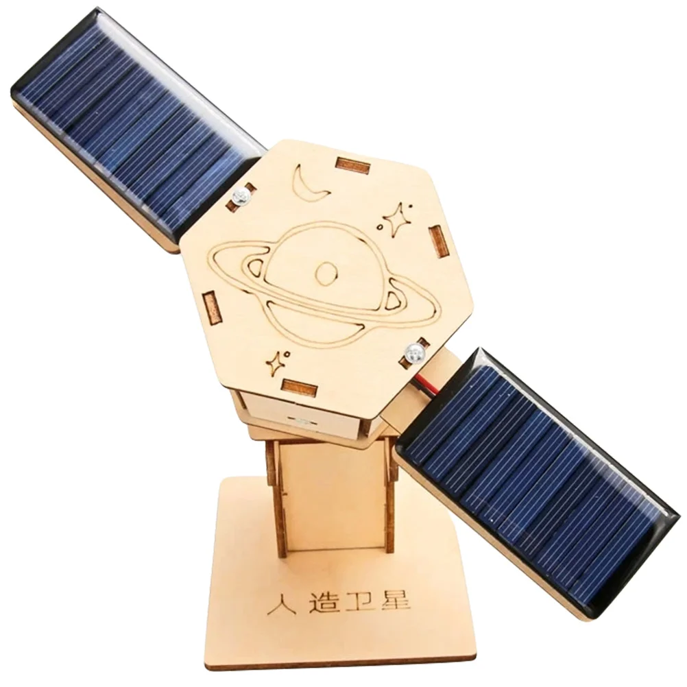 Satellitare solare Giocattolo fai-da-te Regalo di compleanno per bambini Esperimento scientifico elettrico Motore assemblare progetti artificiali in lega di alluminio