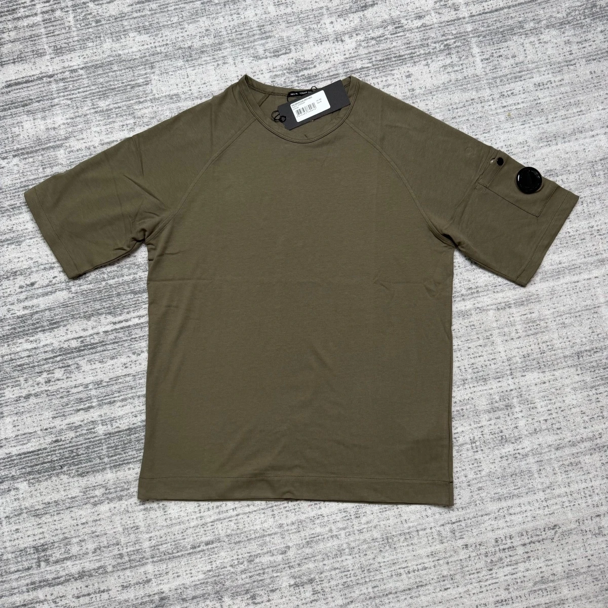 Men's Hip Hop Cotton Tee Army Green High Street Fashion Short Sleeve Style T-Shirt with Side Pocket