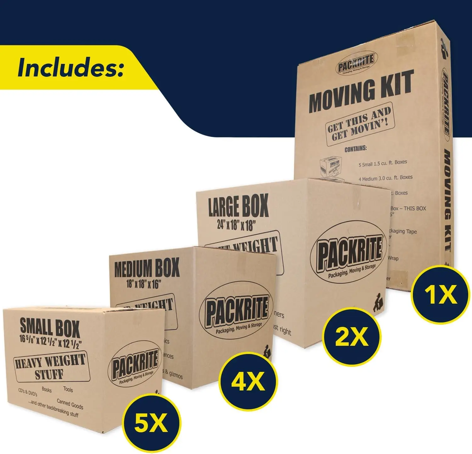 Complete Dorm Room Moving Kit: 12 Assorted Size Boxes, Packing Tape, Bubble Wrap, Markers for Efficient Relocation