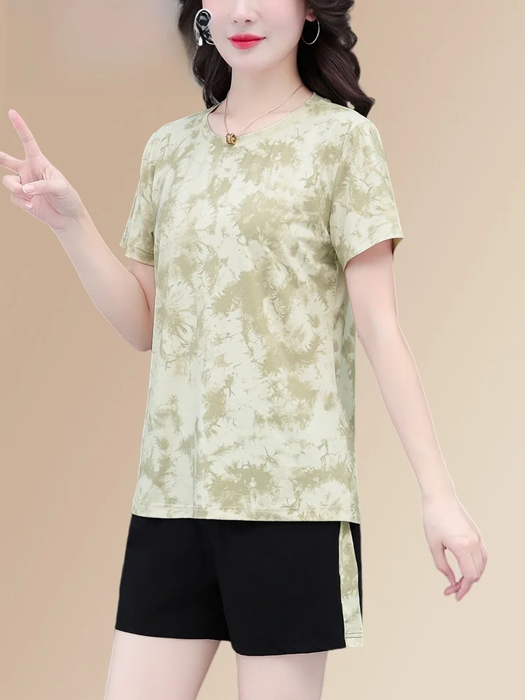 

TUCANO 2025 Новый летний камуфляжный спортивный комплект из ледяного шелка Qui Dry, женский спортивный костюм ort Sve, комплект из двух предметов, круглый Ne Pu...