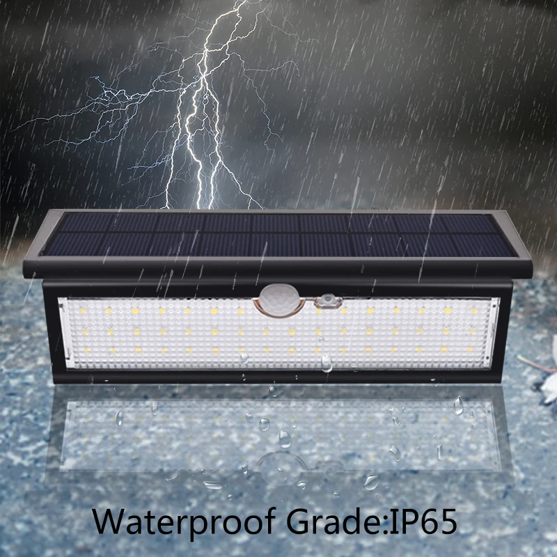 Solar Panel Lights with Motion Sensor Outdoor Garden 46LED Lamp 4 Mode Lighting for Wall Security Yard Patio Fence Street 6000K