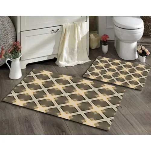 Ardizayn Special Design Slip-Resistant Not Peel Leather Outsole 2'li Bath Mat