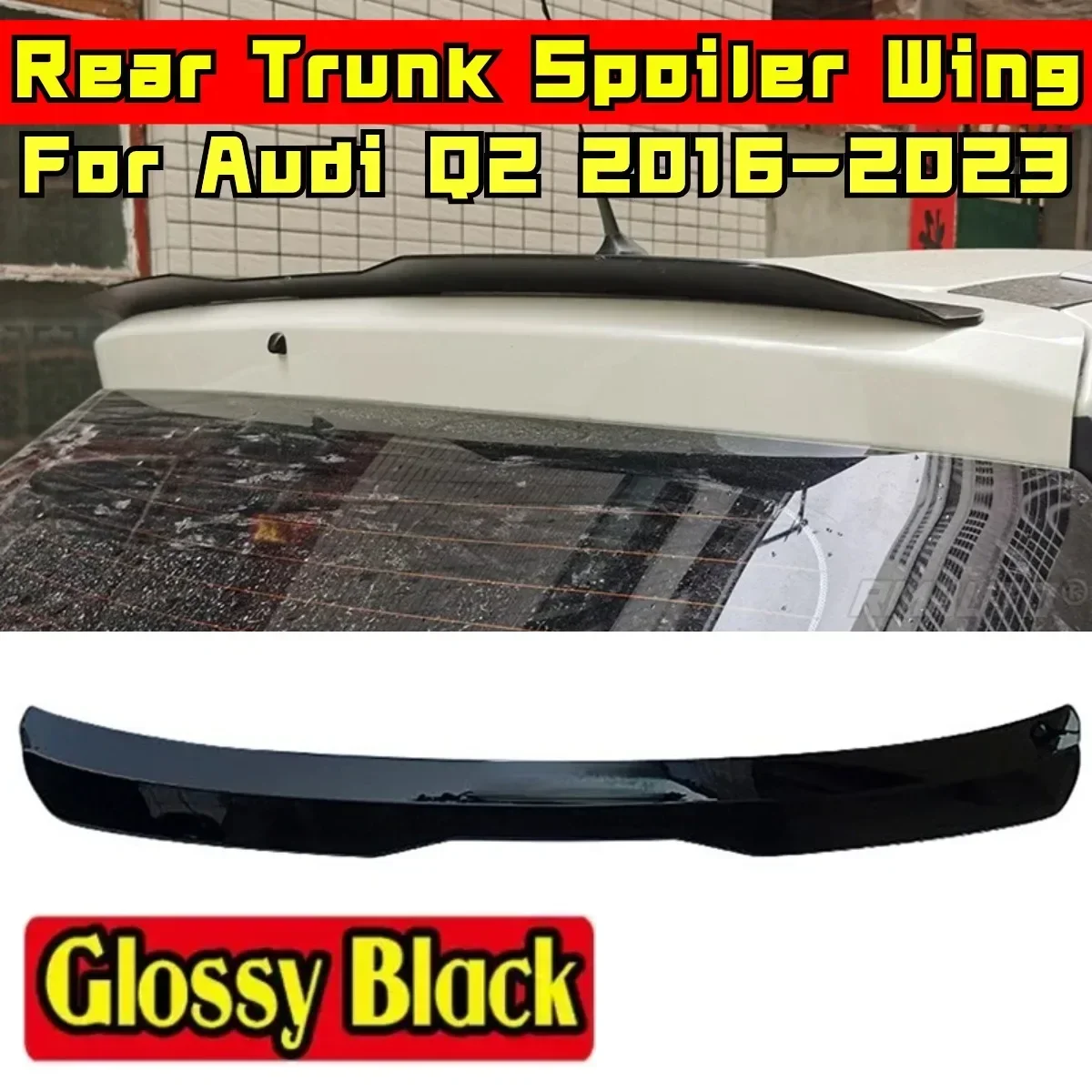 For Audi Q2 2016 2017 2018 2019 2020 2021 2022 2023 Rear Spoiler Wing Body Kit ABS Plastic Car Rear Roof Spoiler Exterior Part