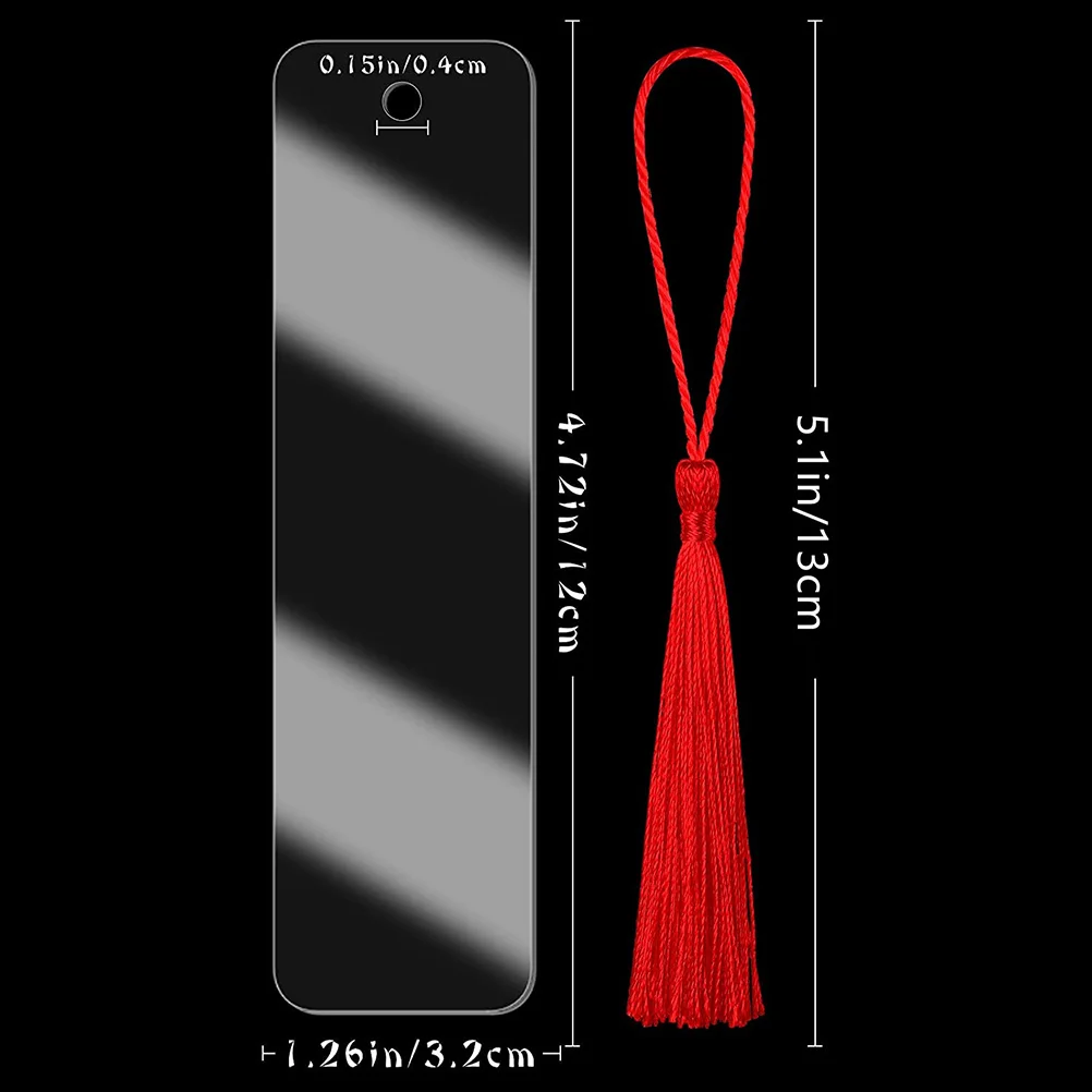 Marcapáginas de sublimación en blanco con agujero de borla, manualidades de transferencia de calor, regalos DIY, marcapáginas en blanco de sublimación, 15 Uds.